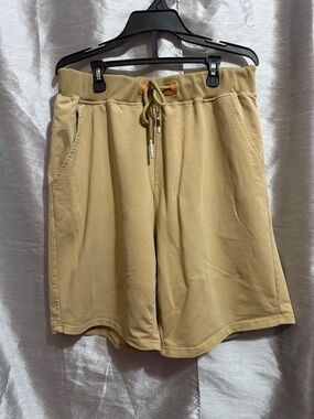 Men’s Athletic Drawstring Shorts in Tan